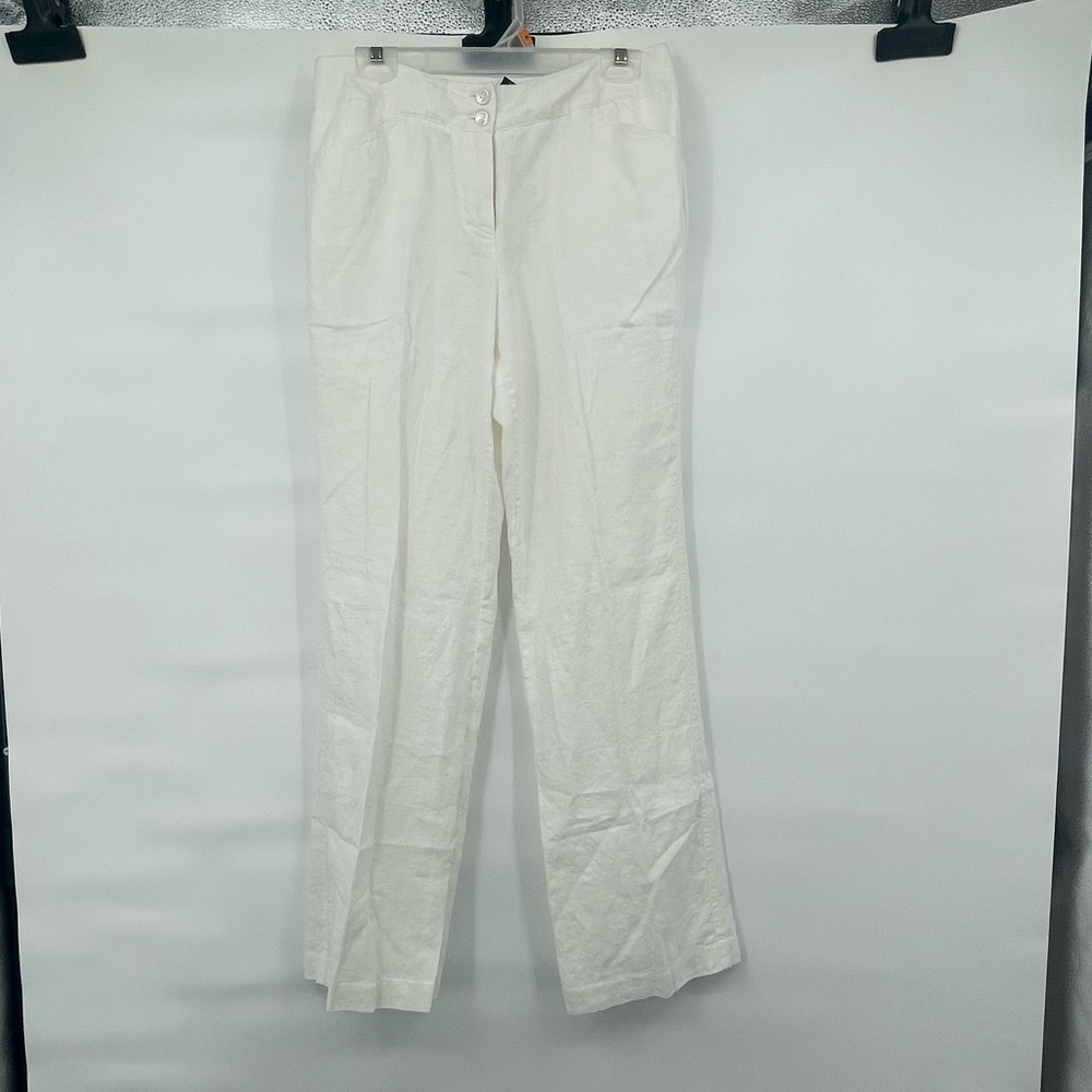 Madison studio 100% linen white beach resort wide leg pants